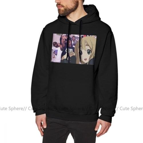 K-On Hoodie Mugi And Her New Squad K ON Hoodies Black Warm Pullover Hoodie Outdoor Mens Cotton Stylish Long Length X Hoodies