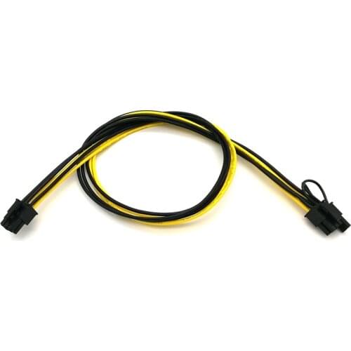 UL 1007 18AWG 6Pin to 8Pin (6+2Pin) PCIe Power Cable for GPU Video Card ETH Ethereum Mining