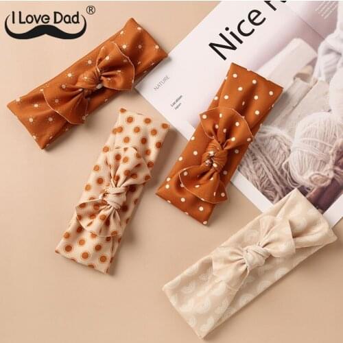 Summer Dot Printed Baby Headband Soft Bows Girls Elastic Hairband Headbands For Girls kids Baby Hair Accessories