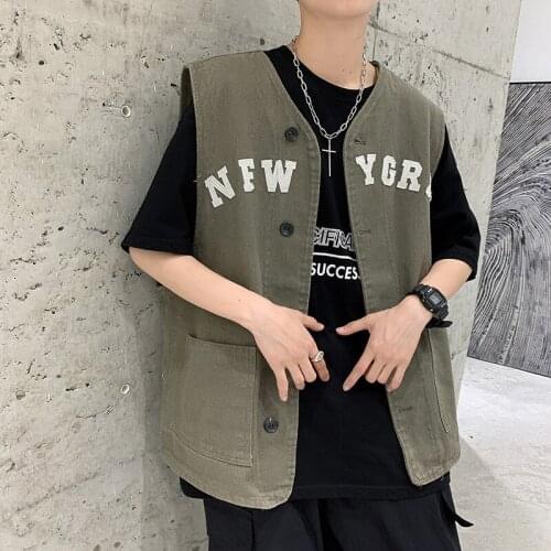 Summer Thin Workwear Vest Men Outer Clothing Casual Sleeveless Jacket Jeans Button Coats fishing pocketvest