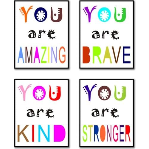 LGBT Rainbow English Inspirational Phrase Hanging Painting Decorative Art Canvas Cuadros Para El Hogar Decorations for Home