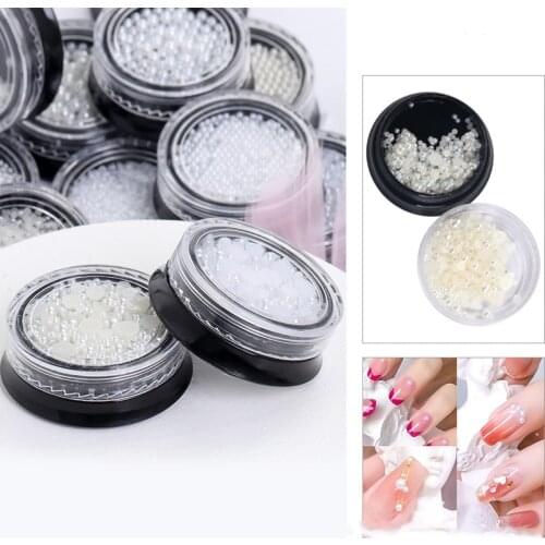 Nail Art Metal Pearl Pearl Ribbon Nail Round White Pearl Jewelry DIY Decoration Manicure Tool Nail Decoration