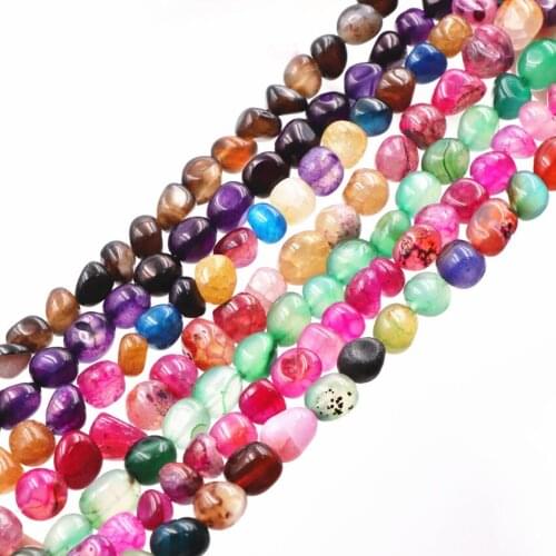Multicolor Natural Stone Agat Loose Bead Onyx Freeform Shape 9-11mm Carnelian Beads for Jewelry Making DIY Findings 15inch A686