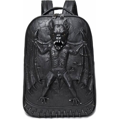 Men Waterproof Thicken Leather 3D Backpack Youth Travel Rucksack School Book Bag Male Female Laptop bagpack mochila Shoulder Bag