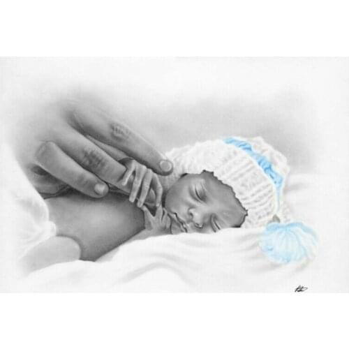 FREE Shipping Top Quality popular counted cross stitch kit new born baby, baby in bed