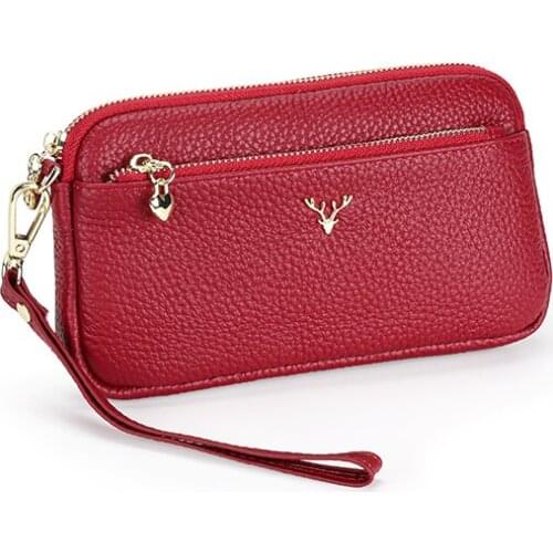 New Arrivals Women Clutch Wallet Luxurious Genuine Leather Woman Clutch Bag Fashion Casual Style Wallet With Hand Rope For Lady