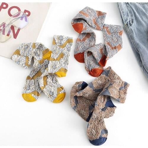 New Fashion Womens Cotton Macrame socks Retro Stretch flowers Design Dress socks for Women Spring Autumn Girls Casual Socks