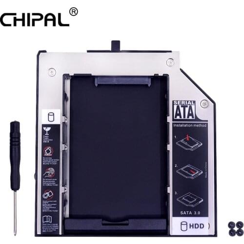 CHIPAL 2nd HDD Caddy 9.5mm SATA 3.0 for 2.5" 2TB SSD HDD Enclosure for Lenovo ThinkPad T400 T400s T500 W500 T410 DVD-ROM CD-ROM