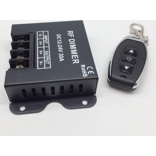 RF LED Dimmer Wireless Brightness 3 Keys Remote Controller DC 12V 24V 30A 360W 720W for 5050 3528 Single Color Strip Lights