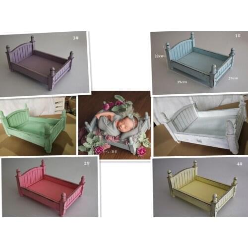 Detachable Baby Photo Bed Wood Crib Newborn Photography Props Infant Taking Photo Background Accessories Posing Childhood Gift