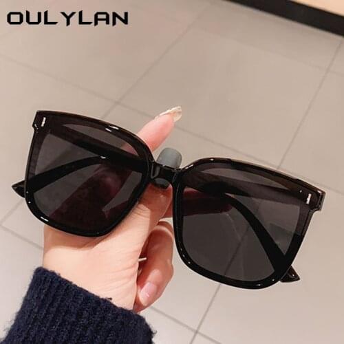 Oulylan Oversized Sunglasses Women Square Sun Glasses Men Luxury Designer Vintage Outdoors Spectacles UV400 Shades Black Glasse