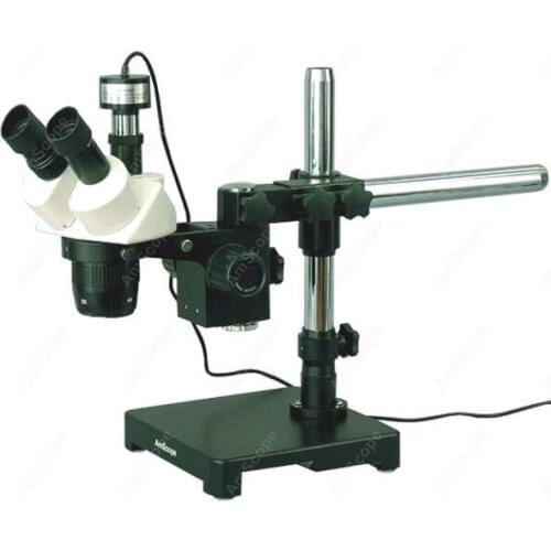 Stereo Microscope-AmScope Supplies 10X-20X-30X-60X Stereo Microscope on Boom Stand + 1.3MP Digital Camera