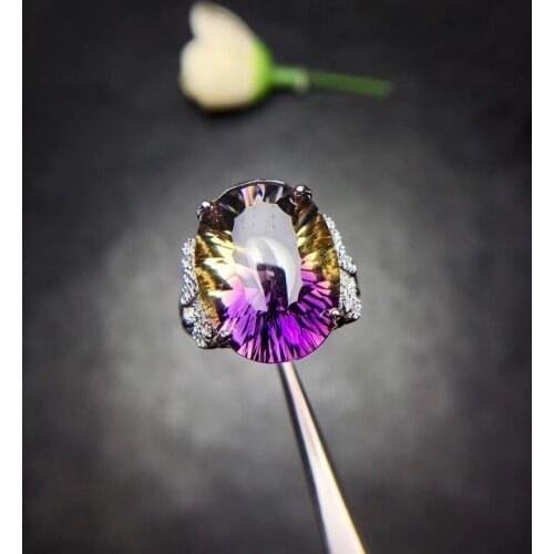 Super beautiful ring Natural amethyst lady ring, 925 silver, novel craftsmanship, beautiful colors