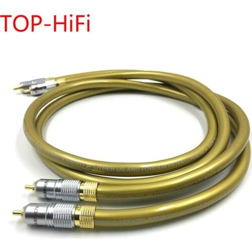 TOP-HiFi Pair Gold Plated RCA Plug Audio Cable 2RCA Male to Male Interconnect Cable for Cardas HEXLINK GOLDEN 5-C
