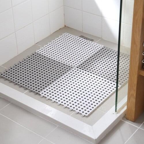1/6Pcs Non-slip Bath Mats Bathroom Square PVC Bathmats Home Kitchen Floor Mats For Toilet Bathroom Carpet Shower Mat Bath Rug