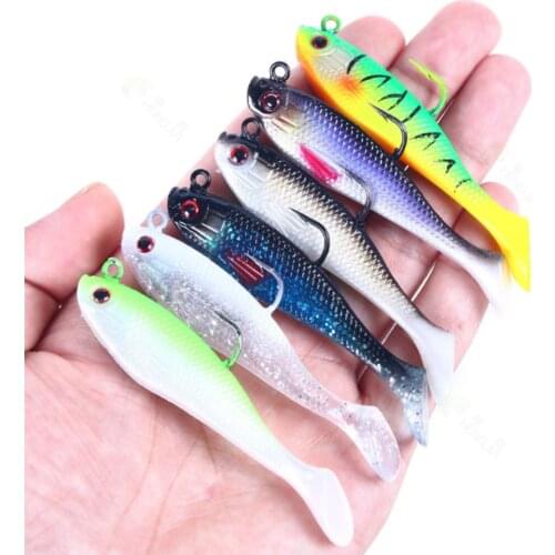 1PC Pesca Silicone Fish Soft Lures 8cm 10g Jig Wobbler Lead Head Hook Artificial Bait Supplies Sea Bass Carp Fishing Tackle