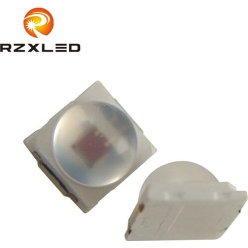 100PCS/Lot 1W 2V Dome Narrow Angle 60 With Lens Red 620NM 625NM 3030Package Diode