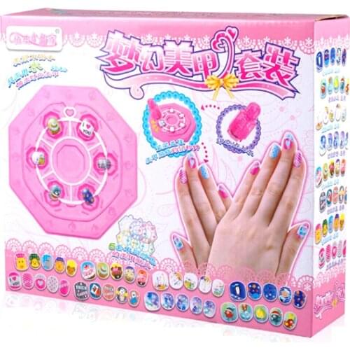 15pcs/Set Girls DIY Dreaming Nail Sticker Play Set Fake Nail Art Kit Makeup Beauty Fashion Toy