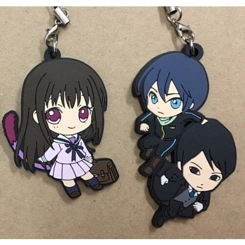 2pcs/lot Noragami ya to Original Japanese anime figure rubber Silicone mobile phone charms keychain strap G553