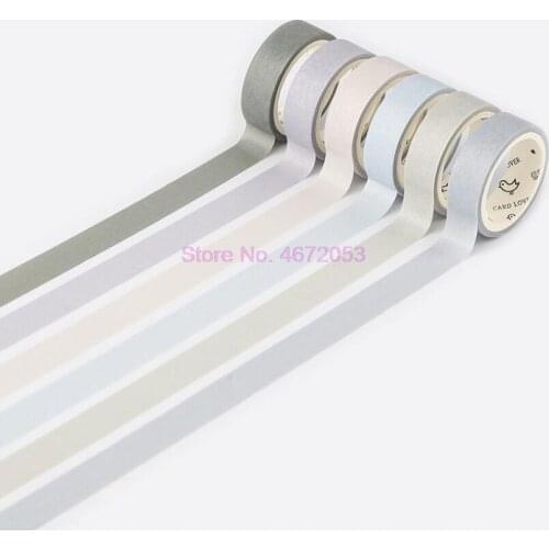 200sets/lot Fall Decorative Paper Green Pink Purple Washi Tape Set Japanese Stationery Kawaii Scrapbooking Stickers 6pcs/set