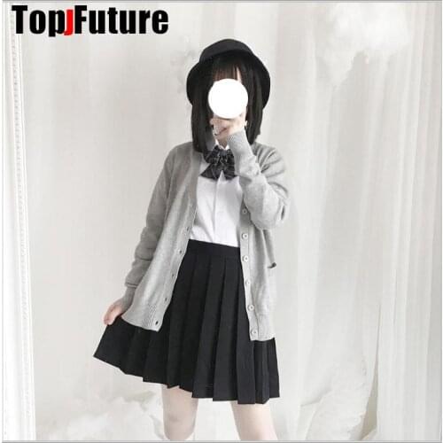 2020 Spring Cosplay School Uniform Sweater For Girls Women Long Sleeve Knitted Japanese Sailor Uniform Cardigans SAILOR SUIT