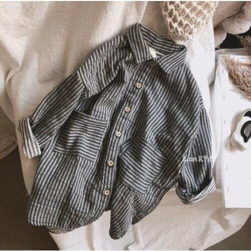 2021 New Style Girls Striped Dress Fashion Spring Cotton Full sleeve Girls Dresses 2-7 Years QI92