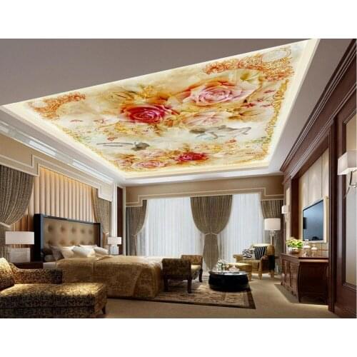 Continental Floral Angel zenith Home Decoration wallpaper 3d ceiling 3d ceiling murals wallpaper