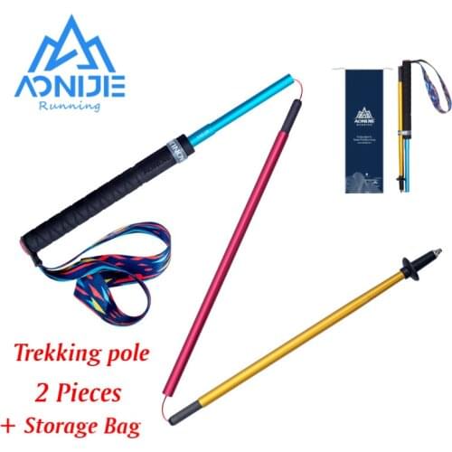 AONIJIE E4201 Z-Pole Folding Ultralight Quick Lock Trekking Poles Hiking Pole Race Running Walking Stick Carbon Fiber 2PCS