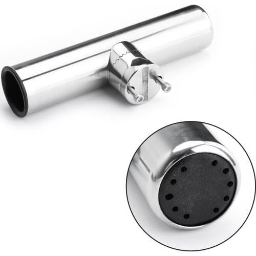Areyourshop 7/8" - 1" Stainless Steel Tournament Style Clamp On Fishing Rod Holder for Rails Boat Accessories Parts