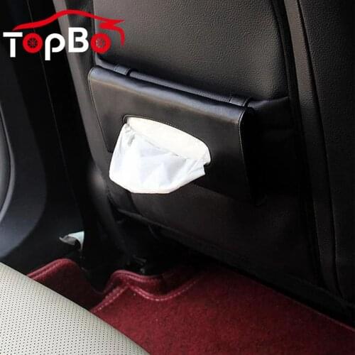 Car Tissue Box Holder Towel Set Auto Sun Visor Interior Leather Paper Storage Cover Back Seat Case Decoration Car Accessories