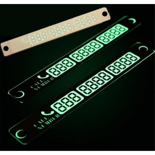 Automobile Luminous License Plate With Sucker Plate Car Styling Temporary Parking Card Luminous Calling Phone Number Cards