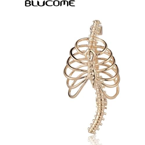 Blucome Lung Organ Shape Brooches Corsage Scientist Doctor Nurse Brooch Hijab Pins Badge Hollow Shirt Collar Clip