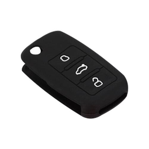 3 Button Remote Key Case Black Auto Remote Key Cover Silicone Protector Shell Car Accessories Durable For Audi Volkswagen