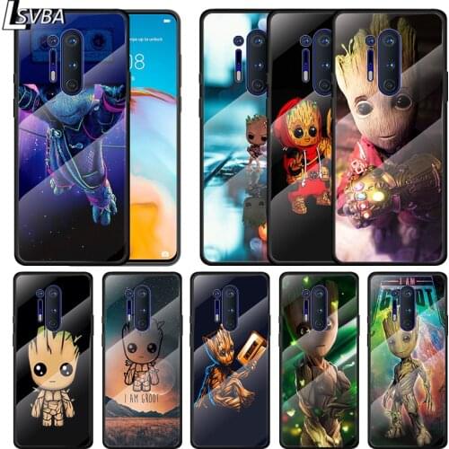 Marvel Super Hero Avengers Groot For Oneplus 9R 9 8T 8 Nord Z 7T 7 Pro 5G Tempered Glass Shell Phone Case Cover