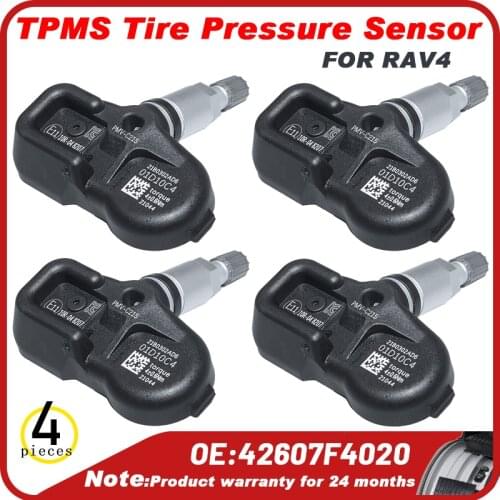 4X PMV-C215 42607F4020 Tire Pressure Monitor Sensor TPMS 433 MHZ For Toyota RAV4 2018 2019 2020 (XA50)