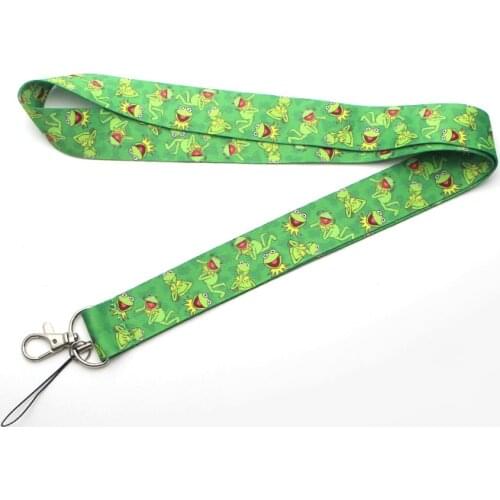 ER315 Cute Green Frog Funny Lanyards Id Badge Rope Chain Necklace ID Card Pass Gym Mobile Badge Holder Lanyard For Kids Friends