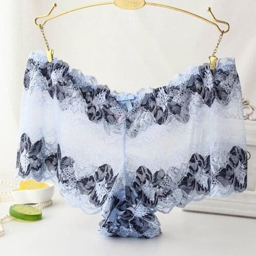 Erotic Lingerie Women Floral Lace Sexy Panties Perspective Mesh Briefs Plus Size 4XL Sexy Underwear Thongs Porno Baby Dolls Hot