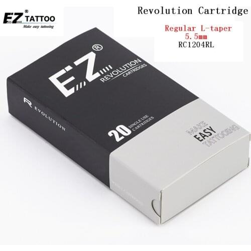 RC1204RL EZ Revolution Tattoo Needles Cartridge Round Liners#12 0.35mm L-taper 5.5mm tattoo cartridge needles 20 pcs /box