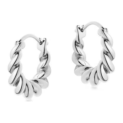 Classic Trendy Hoop Earring For Girl Women Mini Small Twist Band Circle Hoops