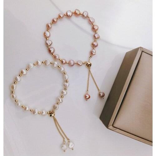 Cremation Jewelry Vintage Luxury Natural Pearl Bracelet for Woman Fashion Handmade Classic Pearl Gold Chain Cuff Bracelets Gifts