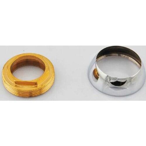 Copper spool gland and decorative cup for faucet cartridges