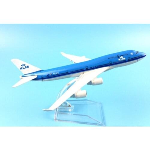 Airplane Model 16cm KLM Royal Dutch Boeing 747 Plane Model Aircraft Model 1:400 Diecast Metal Airplanes Plane Toy Gift