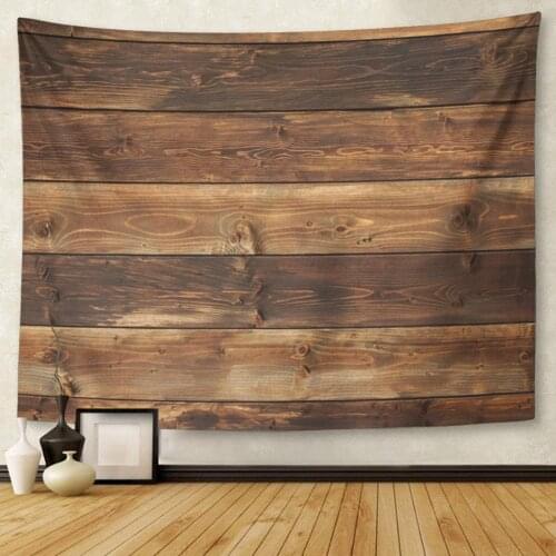 Wooden The Brown Old Wood Knot Plank Panel Table Tapestry Wall Hanging for Living Room Bedroom Dorm 50x60 inches