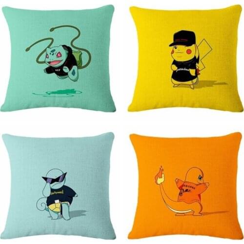 1 pcs Pokemon Pikachu series Pillowcase 45*45cm Sofa cushion Cartoons lovely Printed pillow Home room decoration pillowcase