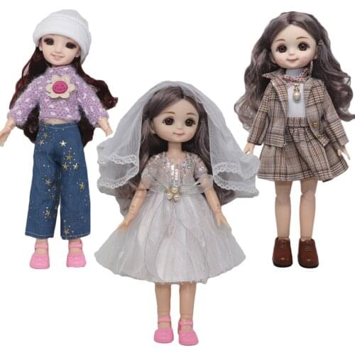 30cm BJD Doll Clothes Princess Dress Plaid Shirt 1/6 Dolls Casual Wear Wedding Dress DIY Clothes Accessories for Baby Girl Toys