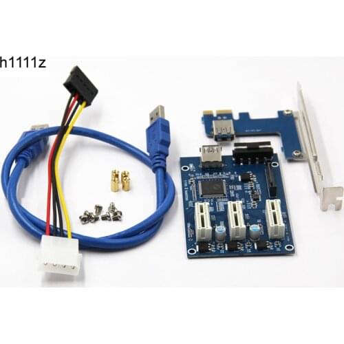 NEW PCIe 1 to 3 PCI express 1X slots Riser Card Mini ITX to external 3 PCI-e slot adapter PCIe Port Multiplier Card