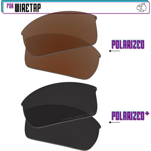 EZReplace Polarized Replacement Lenses for - Oakley WireTap Sunglasses - Black P Plus-Brown P