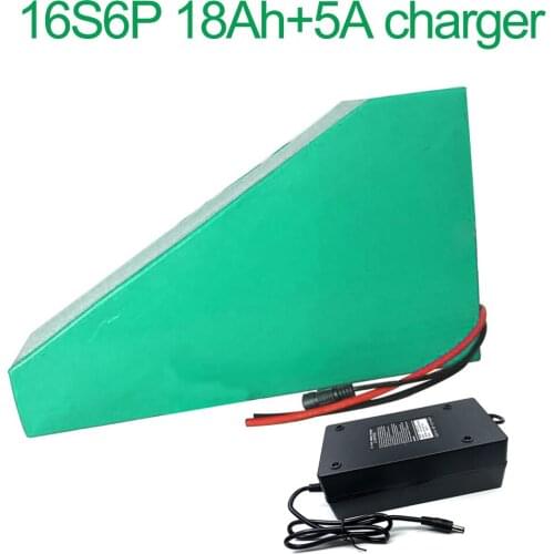 With 5A charger 60V 18Ah 16S6P 18650 Li-ion Battery electric two Three wheeled motorcycle bicycle ebike 260*250*180*70*70*45mm