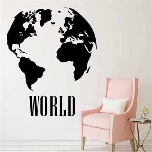 Removable Vinyl Wall Sticker For Living Room Bedroom Decor Wall Art World Map Office Decoration Map Wallpaper Murals HY1837