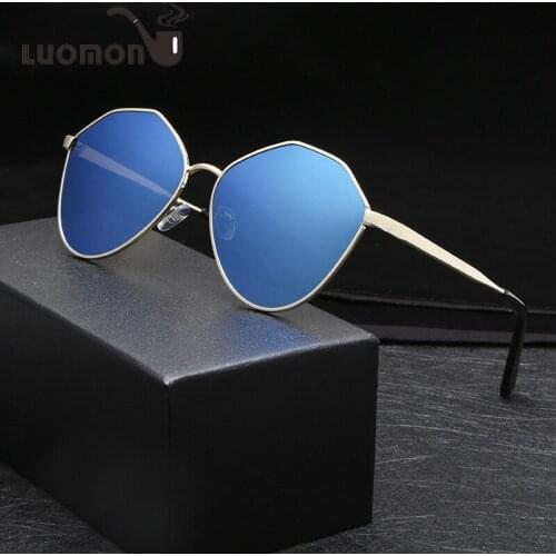 LUOMON Irregular Sunglasses Men Goggle Trend Colorful Film Metal Frame Lens Shade for Women Gift Unisex UV400 oculos de sol